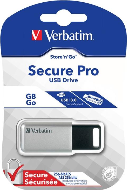Produktbild Verbatim Usb 3.0 Drive 32gb Secure Data Pro (pc Mac) (32 GB, USB 3.0, USB-A)