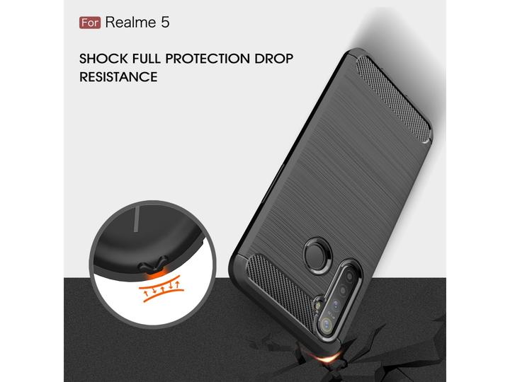 Produktbild Screenguard Realme 5 Hülle Carbon Brushed Soft TPU (Realme 5)