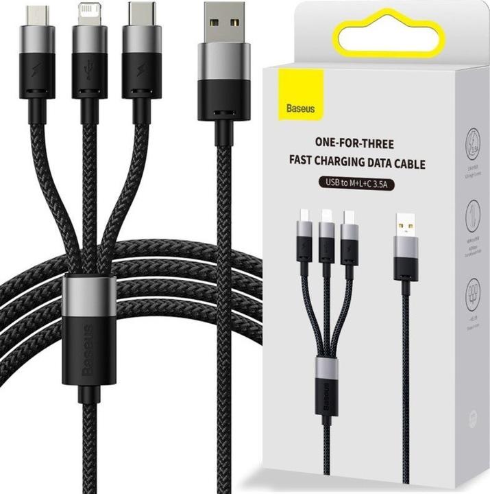 Baseus 3in1 charging cable (1.20 m, USB 3.2 Gen 1)