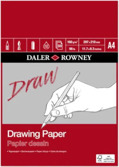Actual product image Daler-Rowney Drawing Pad Drawing Paper Medium Grain (A4, Hardcover)