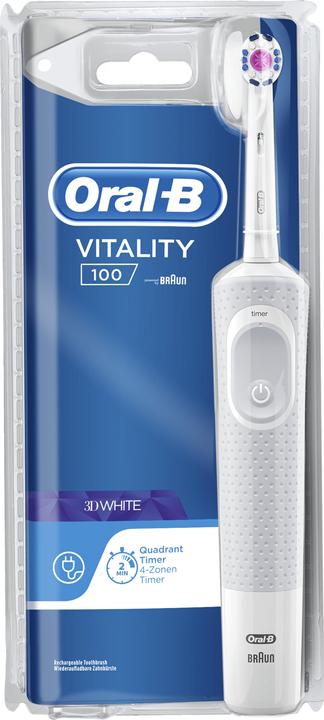 Actual product image Oral-B Vitality 100 3D White Electric Toothbrush - White (Oscillating toothbrush)