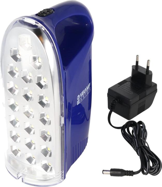 Velamp LED Lamp Anti Black Out, Portable Rechargeable Emergency Light with External Charger (250 lm)