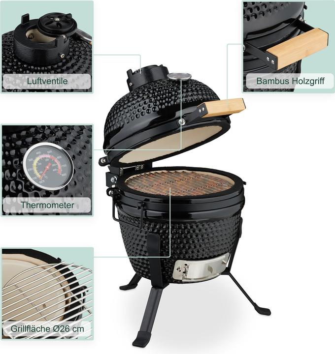 Actual product image Relaxdays Kamado grill (260 mm)