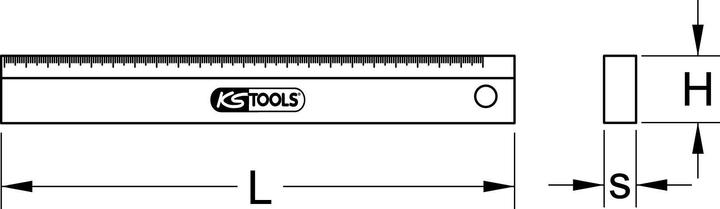 Image du produit KS Tools Règle de précision, poli finement et galvanisé, longueur h.t. 500 mm. (50 cm)