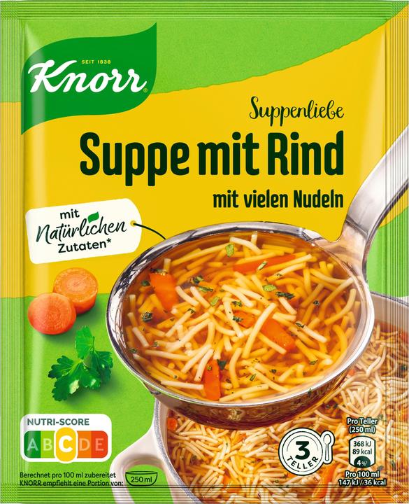 Produktbild Knorr Suppenliebe Rindfleisch Suppe Beutel (750 ml)