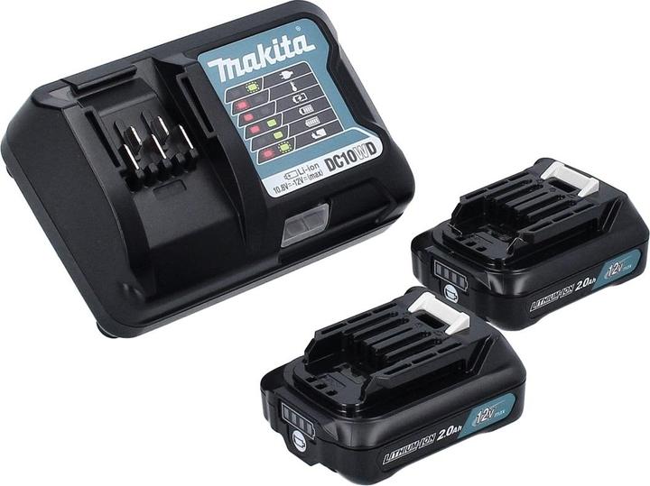 Actual product image Makita HP333DWAE Cordless impact drill 12V MAX, 2x 2.0 Ah Li-Ion 30 (Rechargeable battery operated)