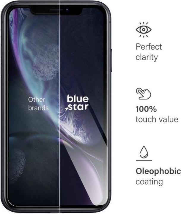 Actual product image BlueStar Tempered glass screen protector for Apple iPhone Xr/11 transparent (1 Piece, Apple iPhone XR, K11)