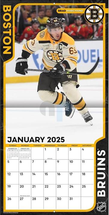 Produktbild NHL - Boston Bruins - 30.5 x 30.5 cm Team Wandkalender 2025 (30.5 x 30.5 cm, Französisch, Italienisch, Spanisch, Deutsch, Englisch)