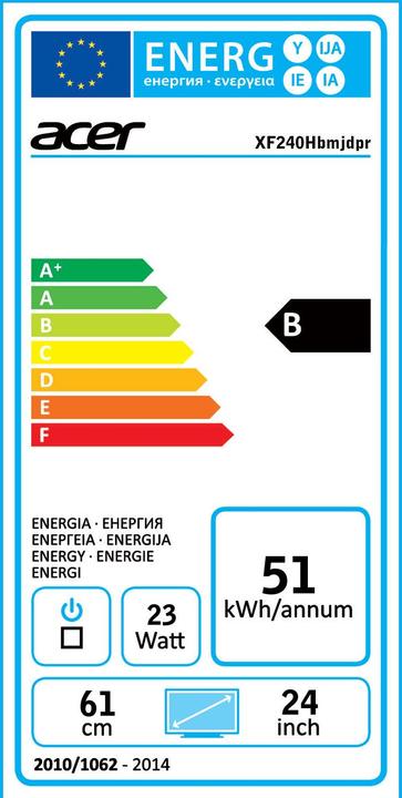 Energie-Label Acer XF240H (1920 x 1080 Pixel, 24")