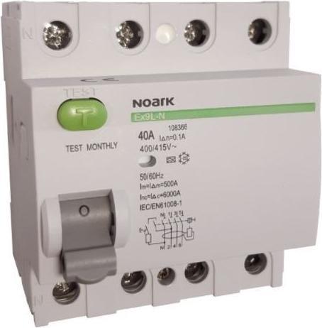 Actual product image Noark Electric 108366 Residual current circuit-breaker Noark Ex9L-N 4P 40A A 100mA