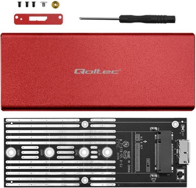 Actual product image Qoltec Aluminiowa Obudowa | Kieszeń na dysk M.2 SSD | SATA | NGFF | USB 3.0 | Super speed | 2TB | (M.2)
