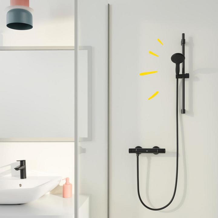 Produktbild Grohe Vitalio Start 110 QuickFix Brausestangenset, kleben oder bohren, wassersparend, 2 Strahlarten, matts