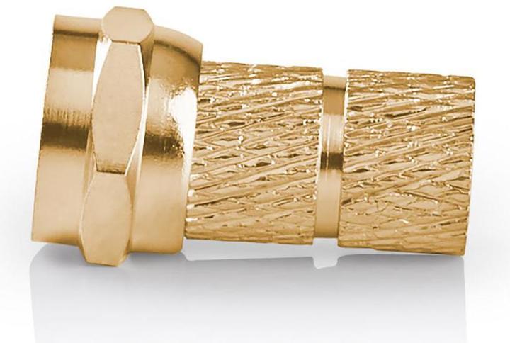 Actual product image Nedis F-plug straight plug Gold-plated 75 Ohm Twist-on Cable entry diameter: 5.5 mm Copper Met (Antenna cable)
