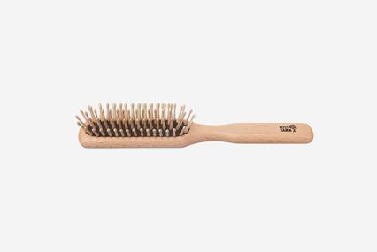 Actual product image Kost Kamm Wooden brush beech rounded wooden knobs, 5-row black rubber 21.5cm