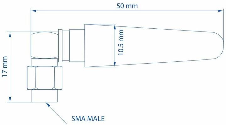 Actual product image Teltonika Angled Compact Mobile Antenna (3G, 5G, GSM)