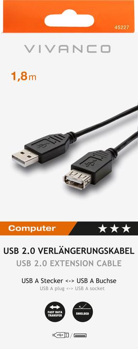 Image du produit Vivanco Câble USB 2.0 compatible (1.80 m, USB 2.0)