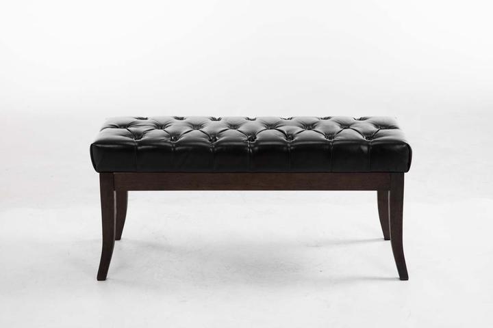 Image du produit CLP Banc Ramses simili cuir antique foncé 100, noir (100 cm)