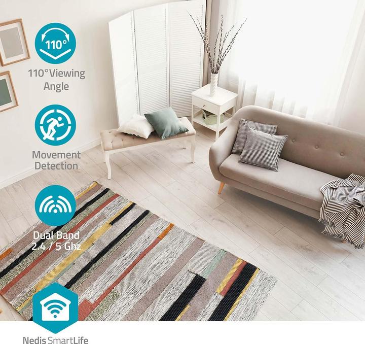 Produktbild Nedis SmartLife Innenkamera | Wi-Fi | 3MP Full HD 1296p | Cloud Storage (optional) / microSD (not en (2304 x 1296 Pixels)