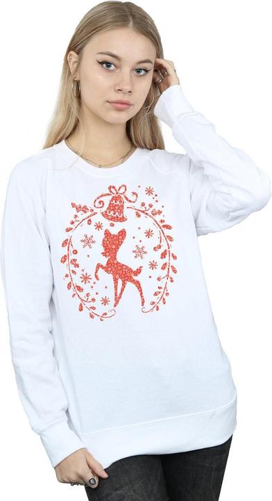 Actual product image Disney Womens/Ladies Bambi Christmas Wreath Sweatshirt (M)