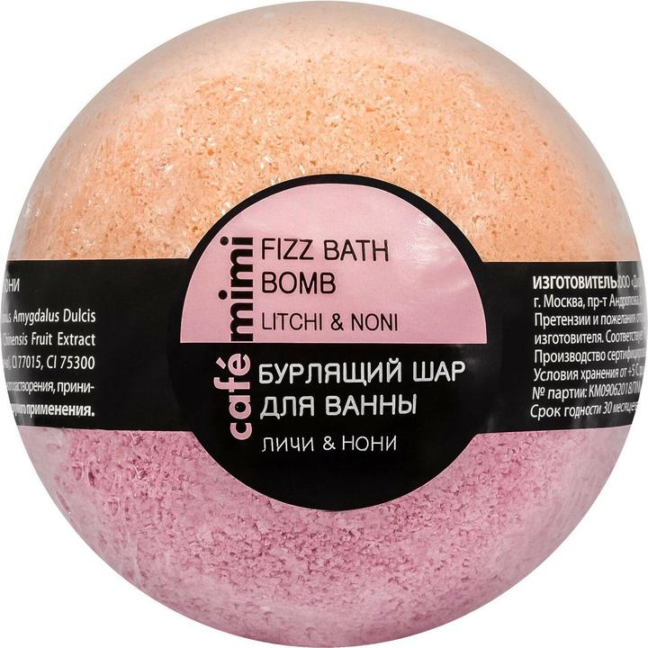 Image du produit Café Mimi Natural Cosmetics Litchi et Noni Bath Bubble Ball 120g