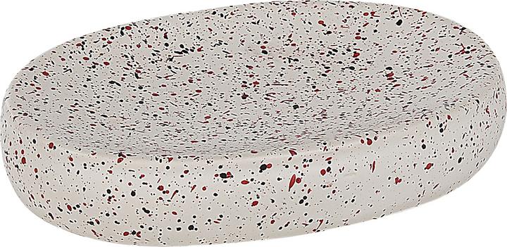 Produktbild Beliani Badezimmer Set 6-teilig Keramik weiss Terrazzo Optik PALMILLA