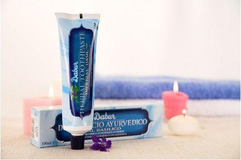Image du produit Dabur Dentifrice au basilic biologique pour une haleine fraîche 100ml - Soins bucco-dentaires naturels à (100 ml)