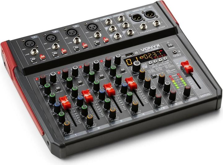 Image du produit Vonyx VM-KG08 - Panneau d'affichage 8 canaux Bluetooth, DSP, lecteur mp3 et interface audio USB (Studio et mixeur live)