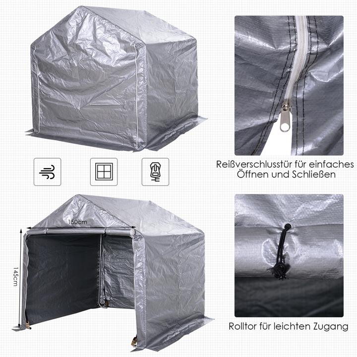 Produktbild Outsunny Carportzelt für Quards und Buggys (Strandzelt + Strandmuschel, 15.30 kg)