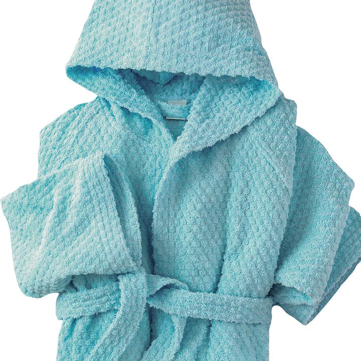 Immagine prodotto Swiss Natura Accappatoio con design a nido d'ape, unisex, verde acqua, M (M)