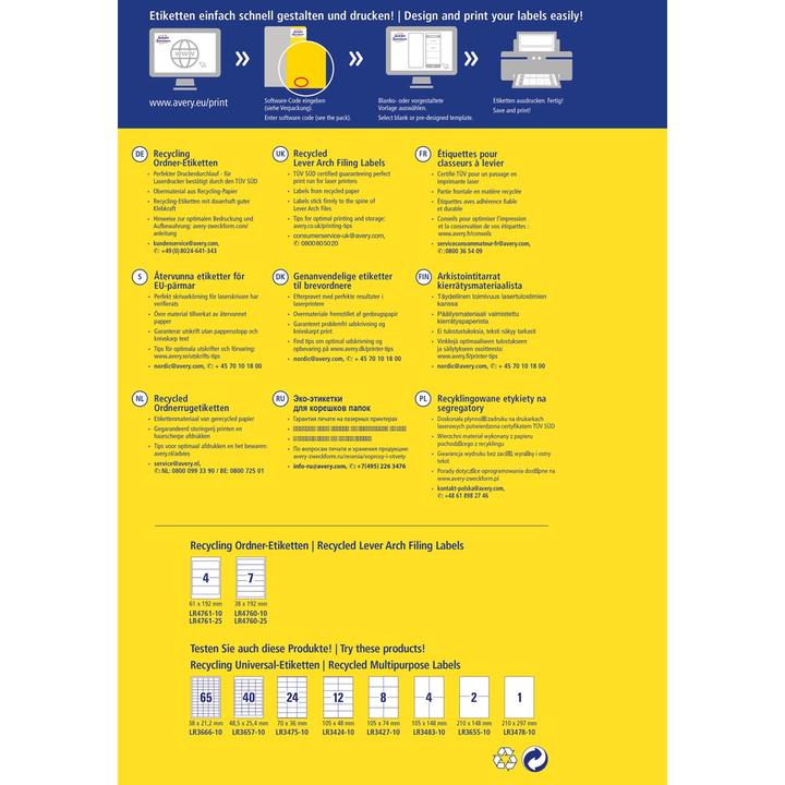 Produktbild Avery Recycling Ordner-Etiketten, Home Office, Kleinpackung