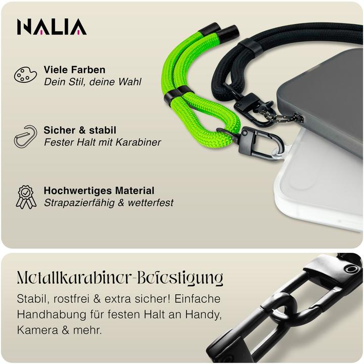 Actual product image Nalia Wristy Lanyard Handykette – Universal Trageband für Smartphones – Verstellbar, Soft & Elastisch