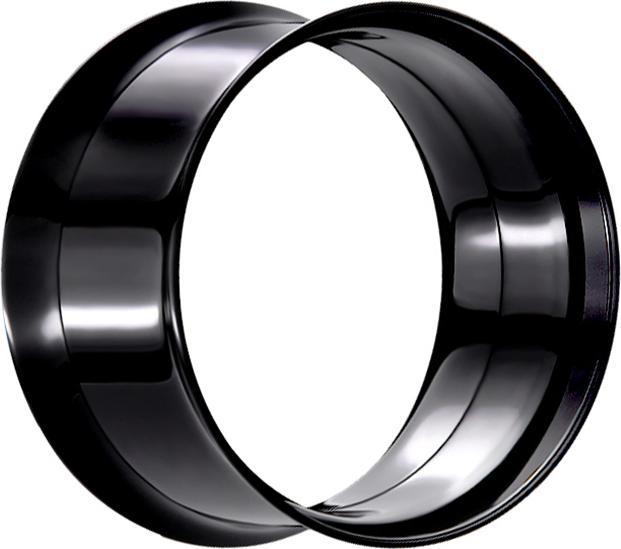 Star Piercing Flared Tunnel schwarz mit Schraubewinde (ohne Messing, Chirurgenstahl 316L)