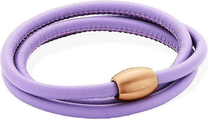 Produktbild Xen Lederarmband Flieder mit Magnetverschluss rosè vergoldet Längen zur Wahl (59 cm, Leder und Edelstahl)