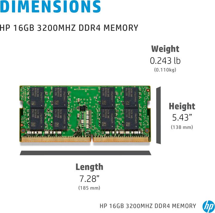Image du produit HP 286J1AA Module de mémoire GB DDR4 (1 x 16GB, 3200 MHz, RAM DDR4, SO-DIMM)