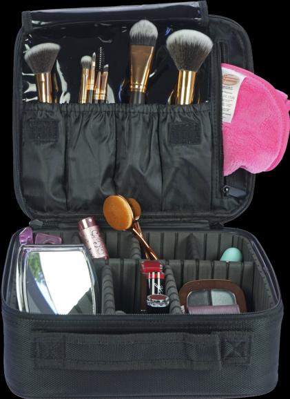 Image du produit Beauty Tool Case noir 22,5 x 25,5 x 9,5 cm, avec compartiments d'organisation