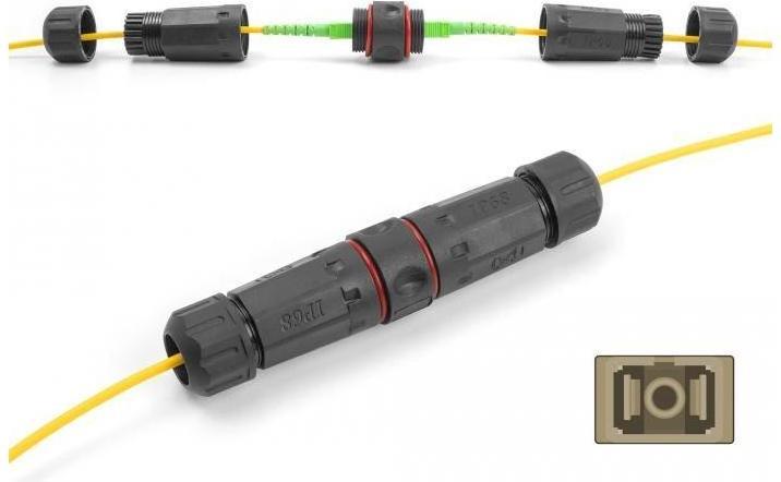 Image du produit Delock Connecteur de câble à fibres optiques prise simplex SC à prise simplex SC OM1/OM2 imperméable à (UTP, CAT6, 0.12 m)