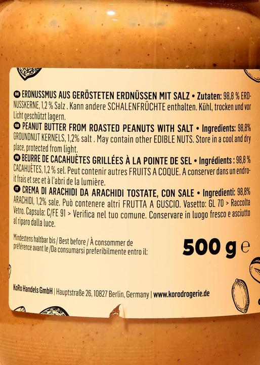 Produktbild KoRo Erdnussmus aus gerösteten Erdnüssen mit Salz (3000 g)