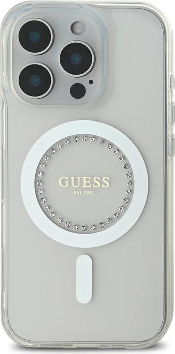 Actual product image Guess GUHMP16XPFTDTEH iPhone 16 Pro Max 6.9" biały/white hardcase IML Rhinestones MagSafe (Apple iPhone 16 Pro Max)