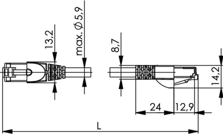 Immagine prodotto Telegärtner MP8 FS 600 (S/FTP, CAT6a, 1 m)