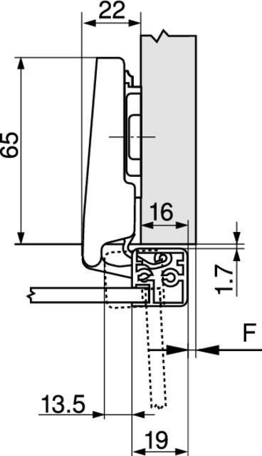 Immagine prodotto Blum Cerniere per telai di alluminio CLIP top, battuta con sormonto 95
