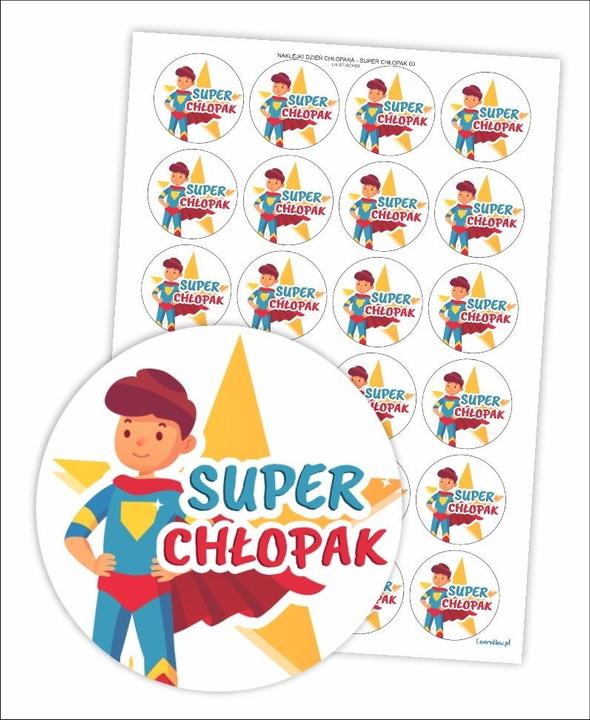 Actual product image LearnHow Aufkleber zum Jungentag - Super Boy 40mm 24 Stk