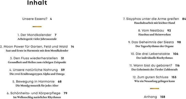 Nutritional values and ingredients Im Rhythmus von Mond, Natur und Zahl (German, Johanna Paungger, Thomas Poppe, 2022)