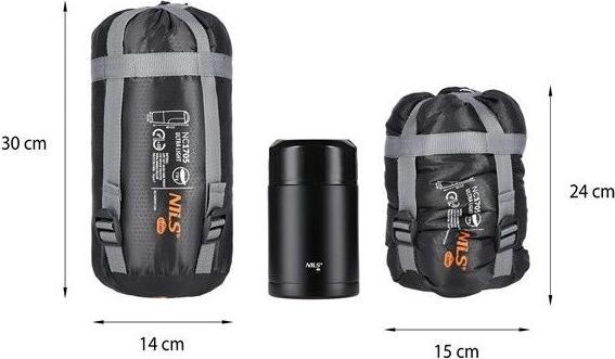 Produktbild Nils Nc1705 Schlafsack Ultraleicht Grau-Orange Camp (215 cm)