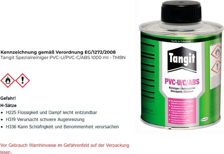Actual product image Tangit PVC-U/C & ABS Cleaner