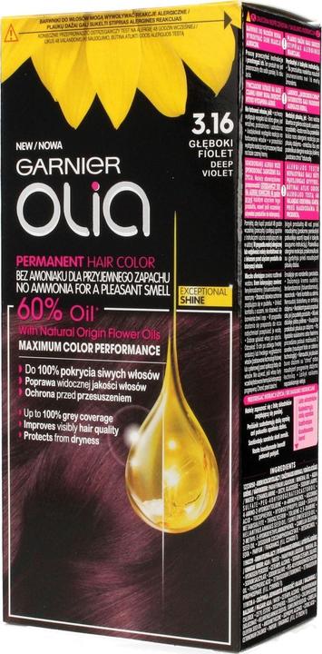 Actual product image Garnier Olia Hair dye No. 3.16 Deep Purple 1op.