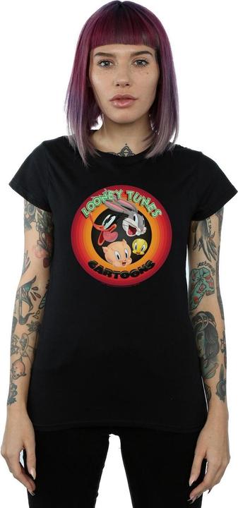 Actual product image Looney Tunes Womens/Ladies Cartoons Circle Cotton T-Shirt (XXL)