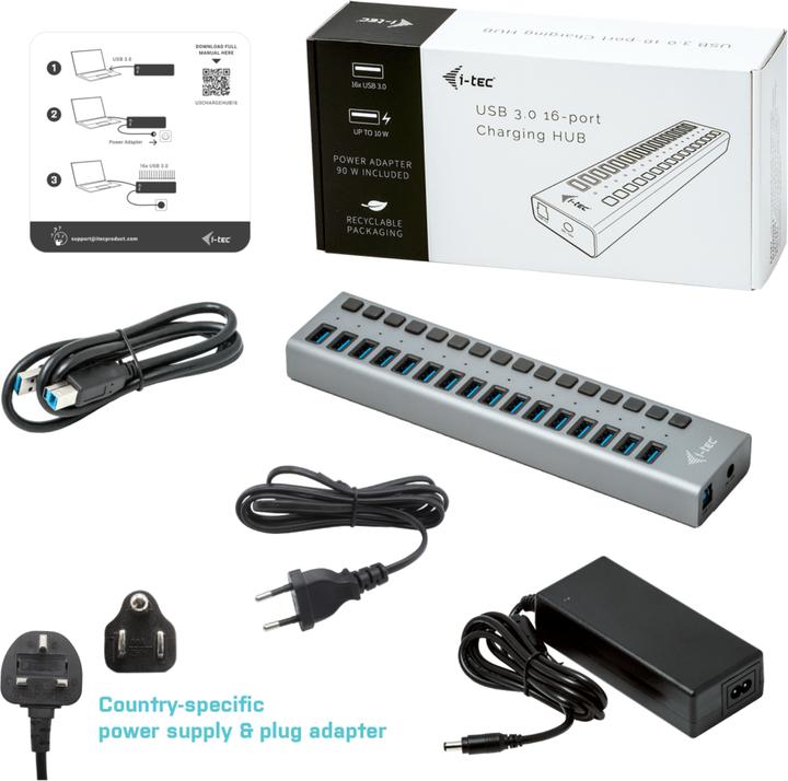Produktbild i-tec USB 3.0 Hub (USB-B, 16 Ports)