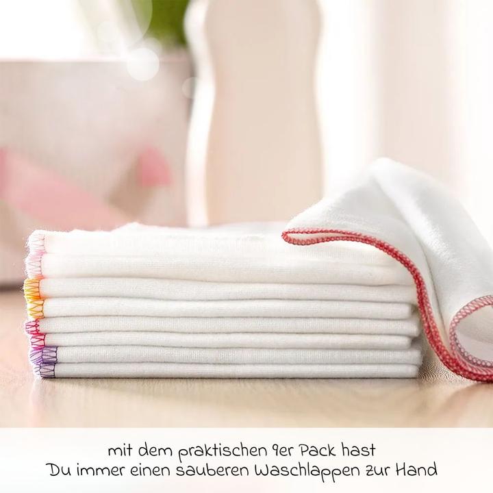 Image du produit Makian Lingettes en molleton Molton Flanell Baby Gants de toilette Pack de 9 30 x 30 cm (30 cm, 30 cm)