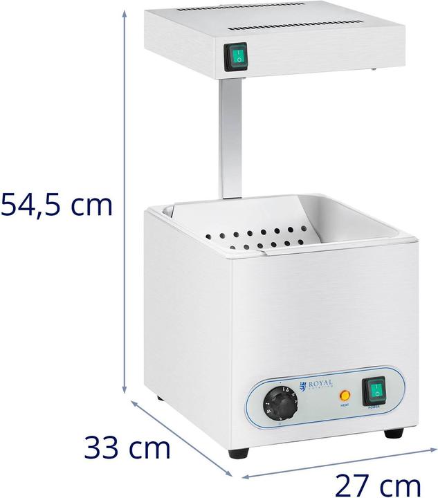 Produktbild Royal Catering Pommeswärmer Mit Wärmebrücke Wärmestrahler Pommes Frittenwanne Warmhaltegerät