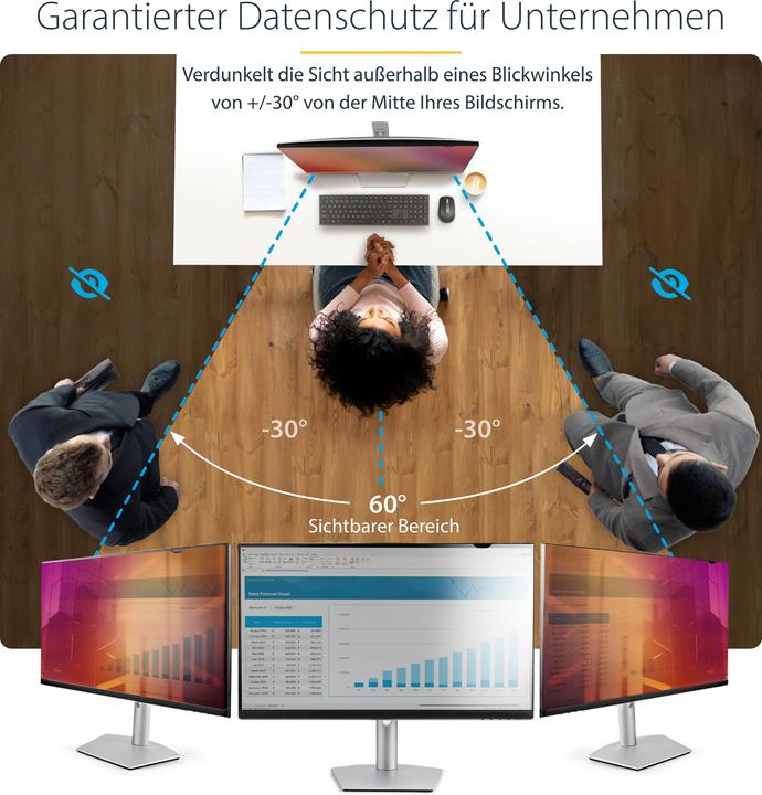Produktbild StarTech com 2469G-PRIVACY-SCREEN, 61 cm (24"), 16:9, Monitor, Rahmenloser Blickschutzfilter, G (24.02", 16 : 9)